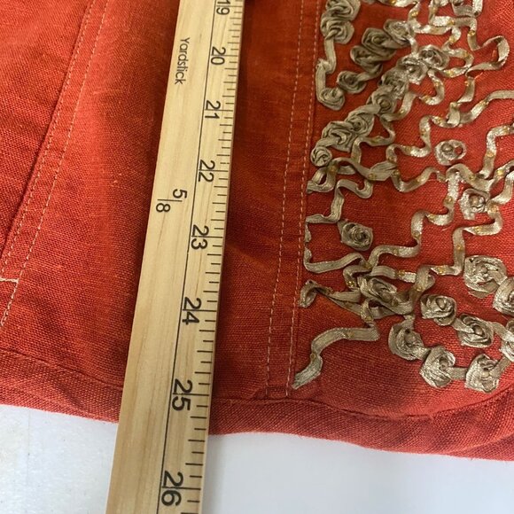 Coldwater Creek Linen Blend Cardigan Blazer Womens Size 20 Plus Size Orange Flor - Picture 12 of 14